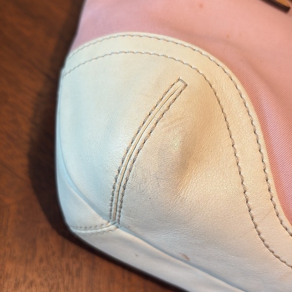 Coach  Hampton mini bag satchel  pink canvas/ white /raspberry/light tan leather - Picture 9 of 15